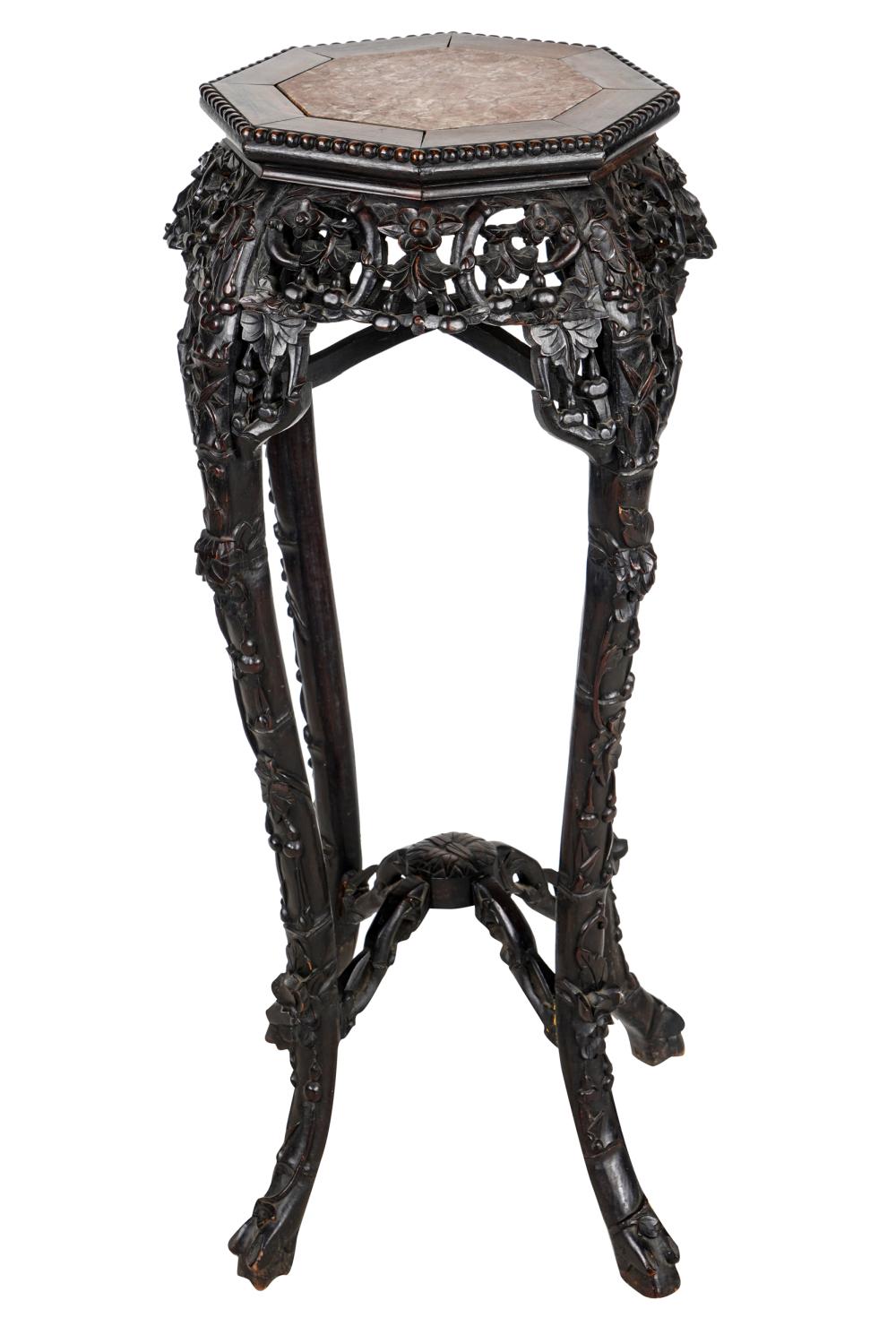 CHINESE MARBLE-INSET FERN STANDwith