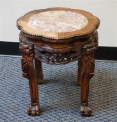 CHINESE MARBLE INSET HARDWOOD