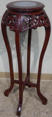 CHINESE MARBLE INSET HARDWOOD