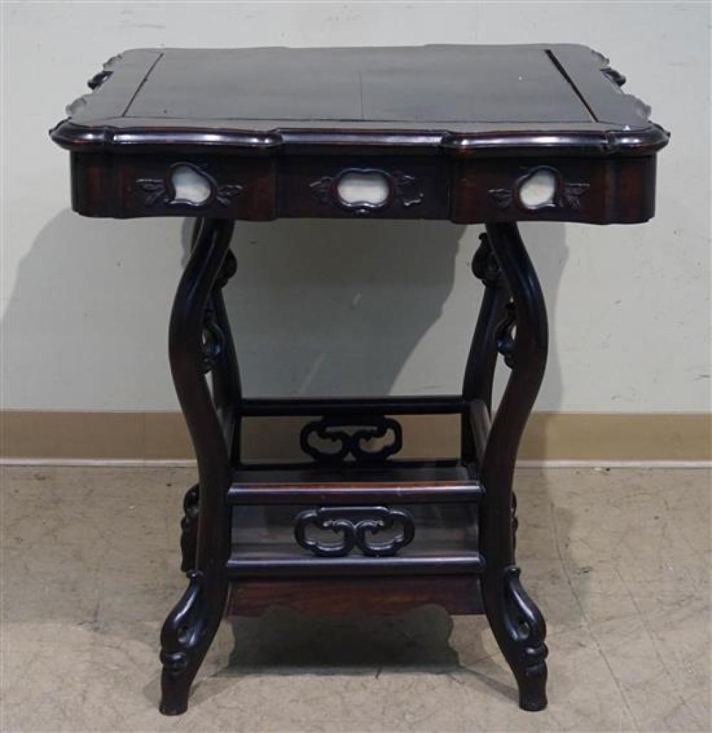 CHINESE MARBLE INSET HONGMU