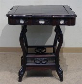 CHINESE MARBLE INSET HONGMU SQ