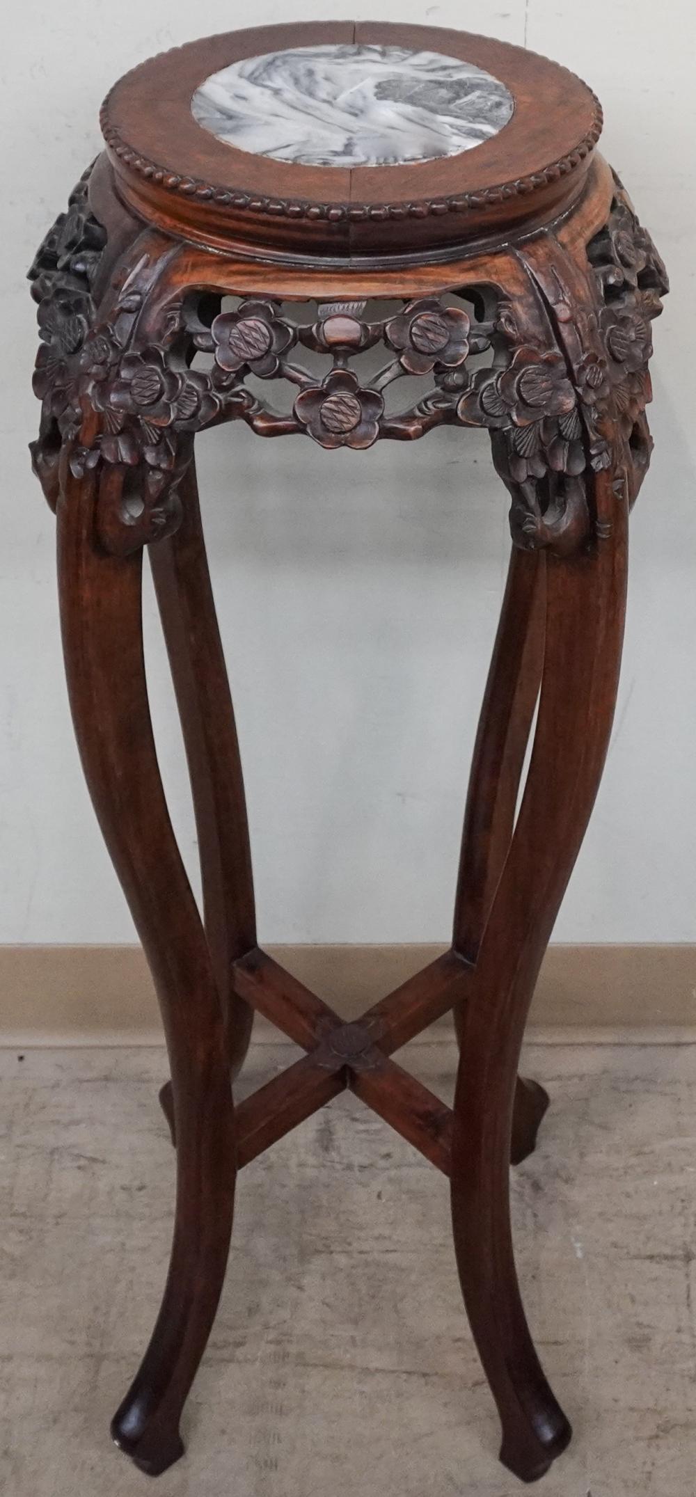 CHINESE MARBLE INSET HONGMU