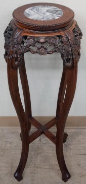 CHINESE MARBLE INSET HONGMU TA