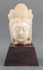 CHINESE MARBLE QUAN YIN HEAD F