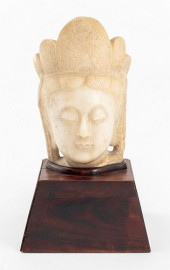 CHINESE MARBLE QUAN YIN HEAD F