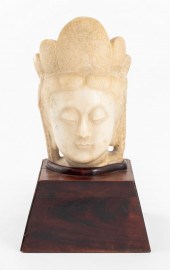 CHINESE MARBLE QUAN YIN HEAD F