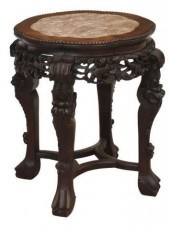 CHINESE MARBLE-TOP CARVED HARD