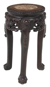 CHINESE MARBLE-TOP CARVED HARD