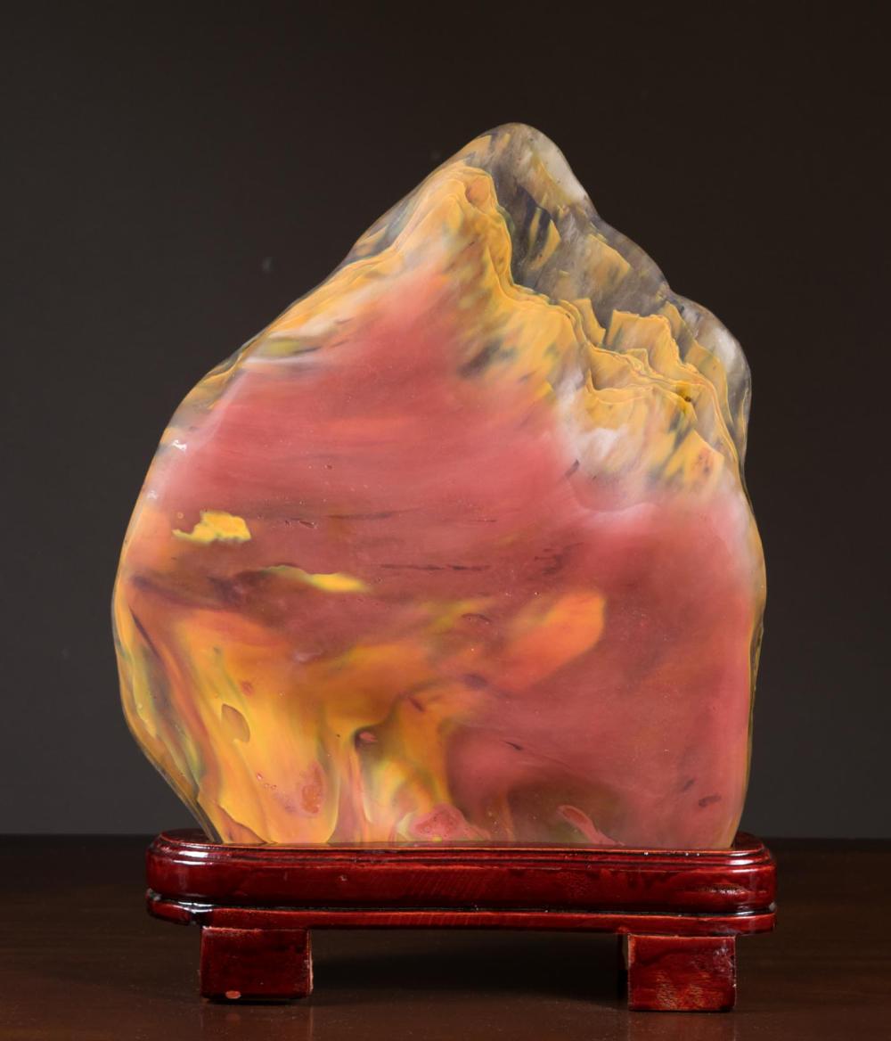 CHINESE MEDITATION "STONE," GLASS