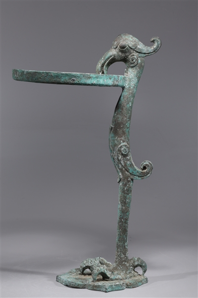Chinese metal bird-form standing