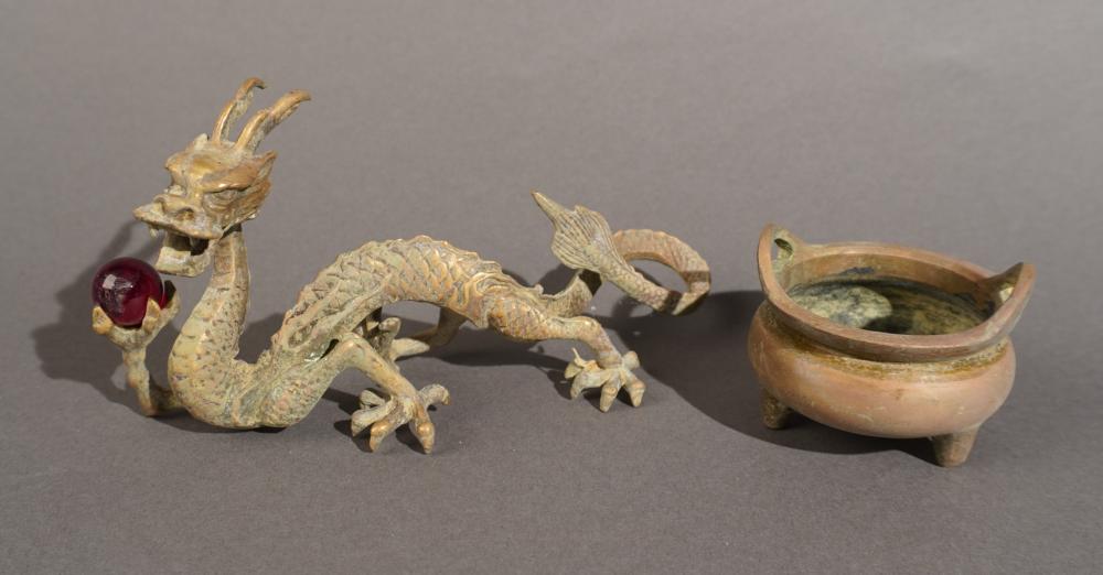 CHINESE METAL FIGURE OF A DRAGON