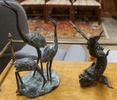 CHINESE METAL FIGURES OF CRANE