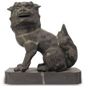 CHINESE METAL FOO DOG STATUEDE