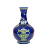 CHINESE MID-QING BLUE GROUND P