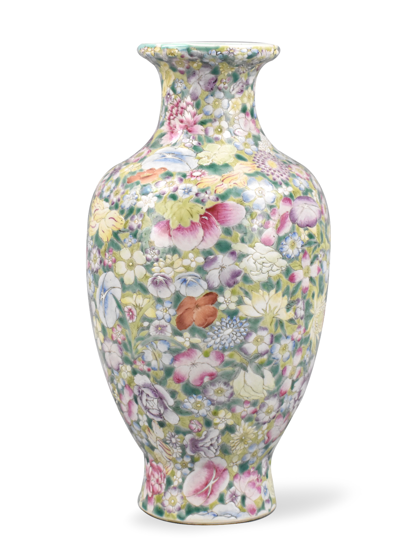 CHINESE MILI FLORAL VASE, ROC