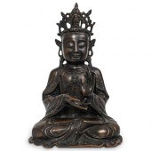 CHINESE MING BRONZE BUDDHA STA