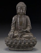 Chinese Ming bronze Buddhaseat