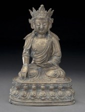 Chinese Ming bronze Shakyamuni