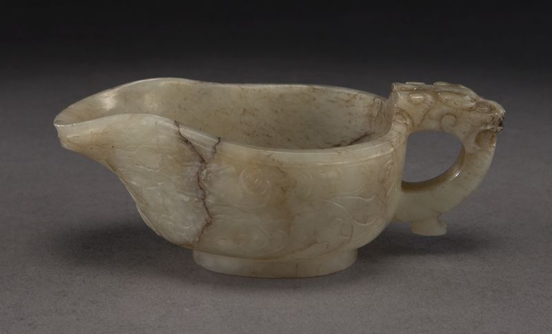 Chinese Ming carved jade libation