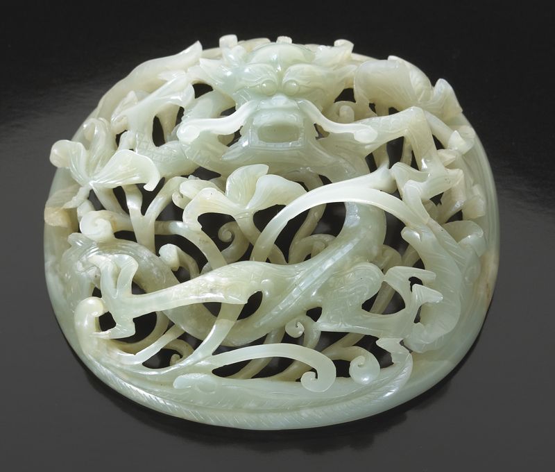 Chinese Ming carved openwork jade