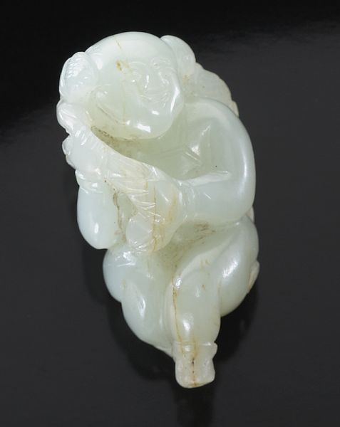 Chinese Ming carved white jade