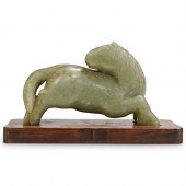 CHINESE MING CELADON JADE HORS