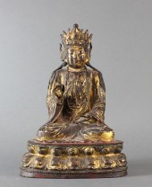 CHINESE MING DYNASTY GILT LACQ