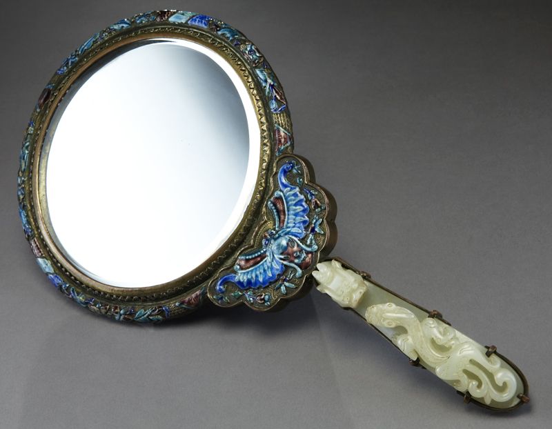 Chinese Ming jade mounted mirror