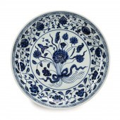 CHINESE MING STYLE BLUE & WHIT