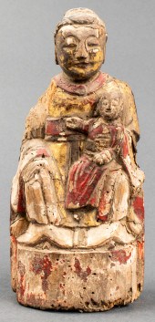 CHINESE MING WOOD FIGURE OF GU