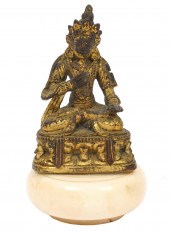 CHINESE MINIATURE BRONZE MEDIT