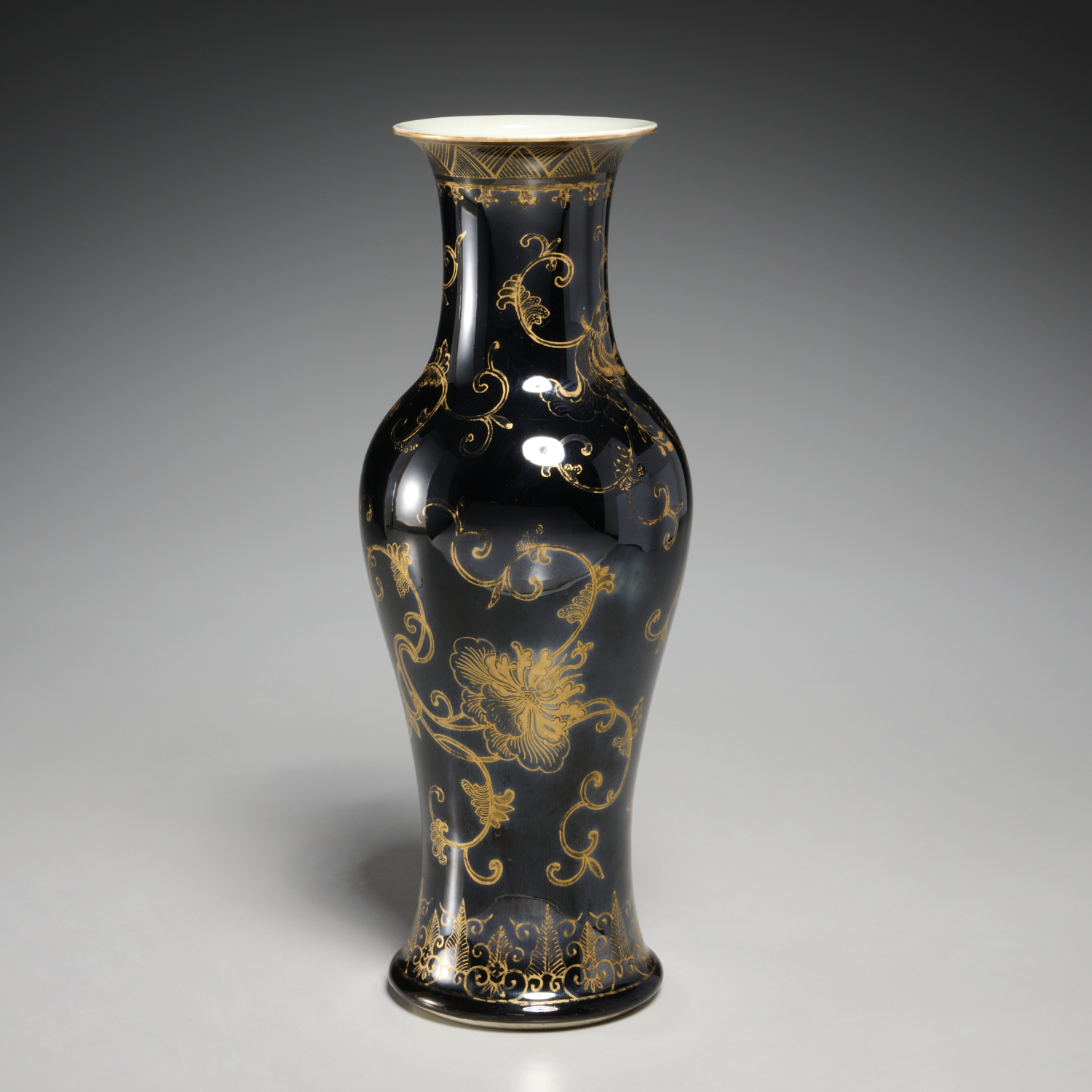 CHINESE MIRROR BLACK AND GILT