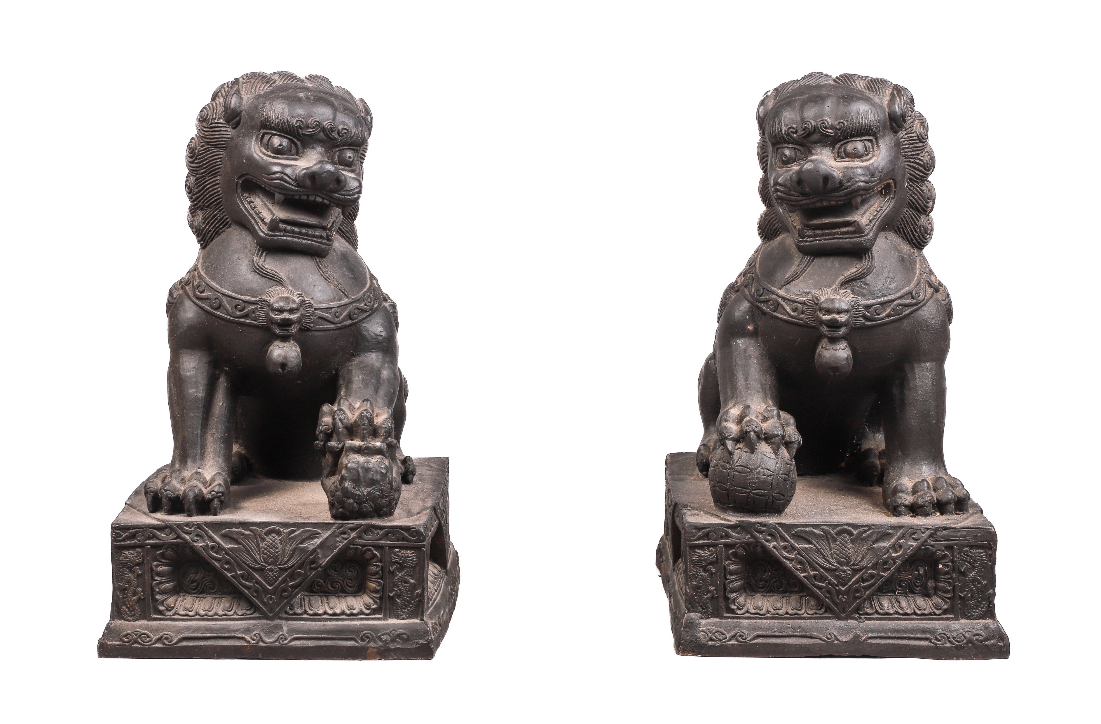Chinese mirrored pair of cast