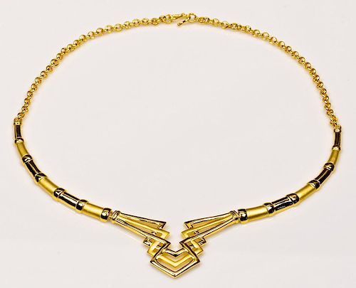 CHINESE MODERN 24K GOLD NECKLACE24K