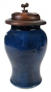 CHINESE MONOCHROME BLUE PORCEL