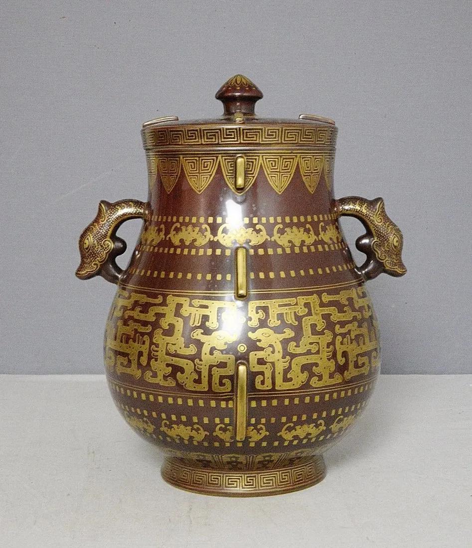 CHINESE MONOCHROME BROWN GLAZE
