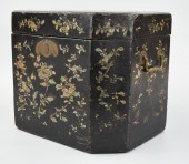 CHINESE MOP INLAID LACQUER BOX