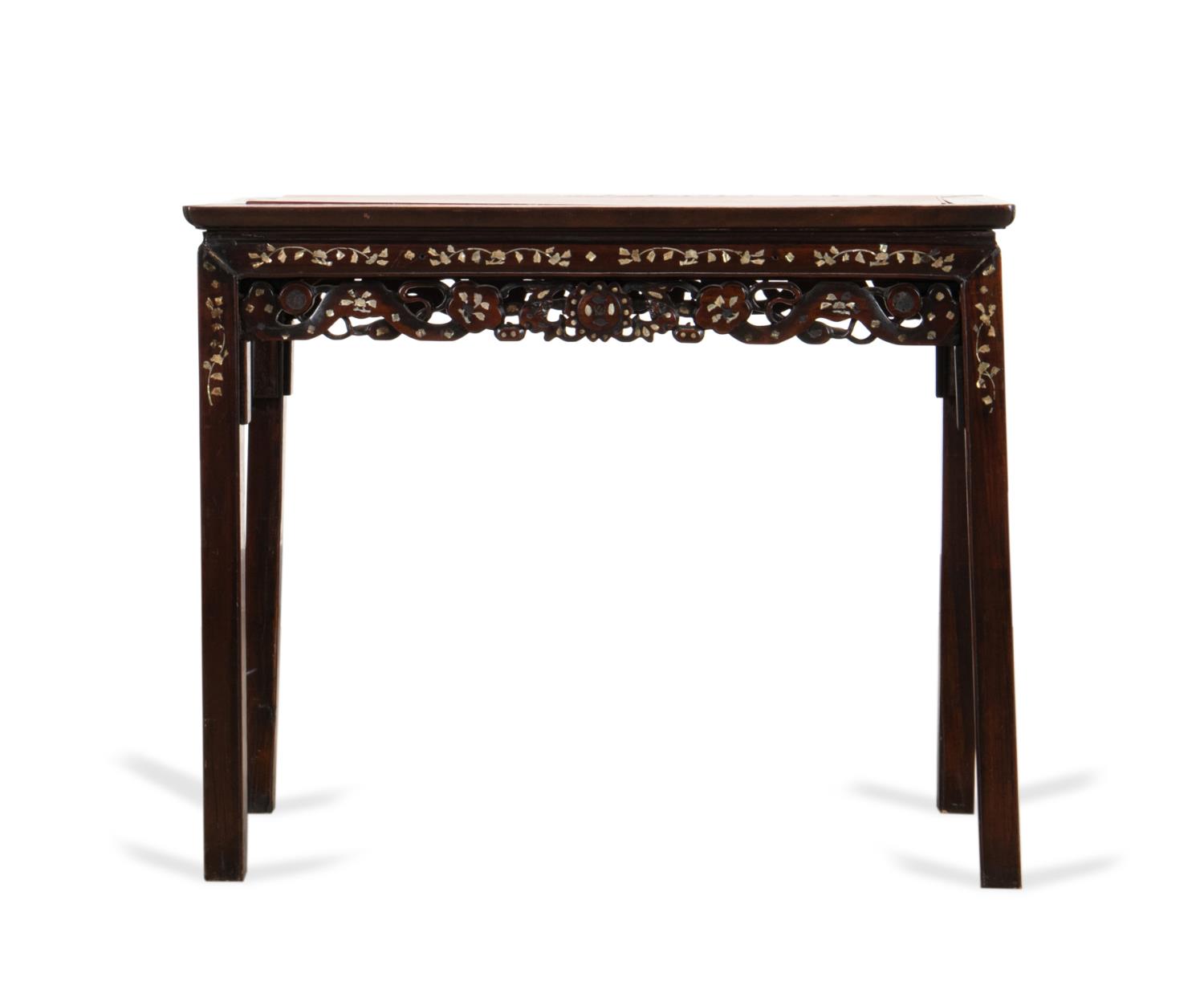 CHINESE MOP INLAID SHORT HARDWOOD