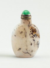 CHINESE MOSS AGATE SNUFF BOTTL