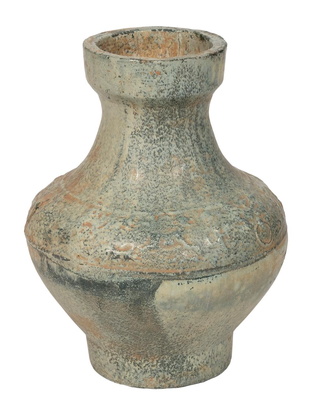 CHINESE MOTTLED CELADON GREEN GLAZE