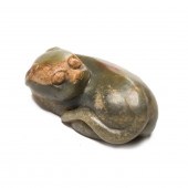 CHINESE MOTTLED CELADON JADE O