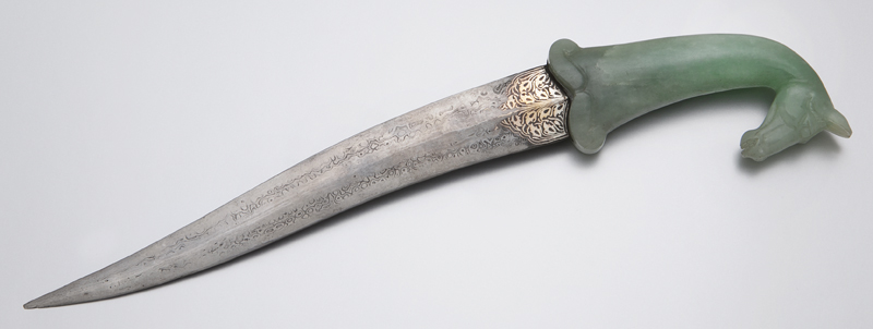 Chinese Mughal style jade handled