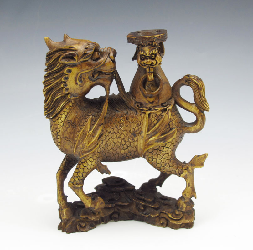 CHINESE MYTHOLOGICAL BUFFALO CARVED
