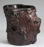 CHINESE NATURAL BURL AND ROSEW