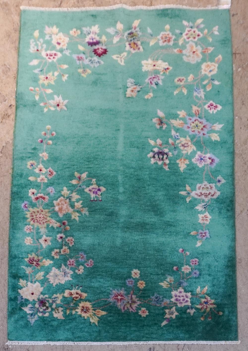 CHINESE NICHOLS GREEN GROUND RUG, 4