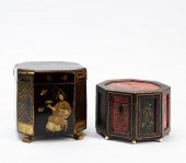 CHINESE OCTAGONAL TEA CADDY &