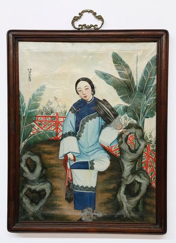 CHINESE OIL ON CANVAS "PORTRAIT
