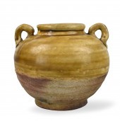 CHINESE OLIVE-GLAZED HANDLE JA