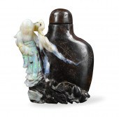 CHINESE OPAL CARVED SNUFF BOTT