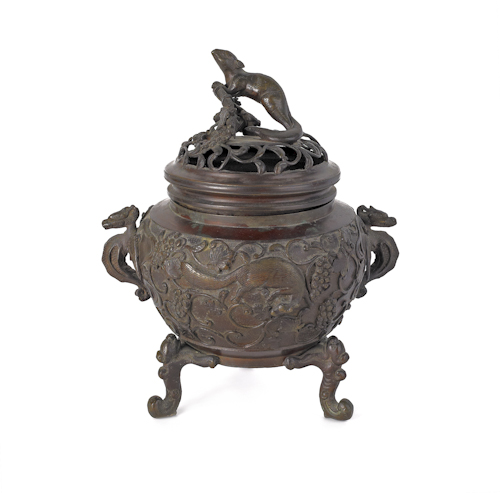 Chinese or Japanese bronze censor